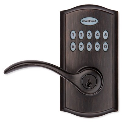 Kwikset SmartCode 955 Reversible Electronic Lever, Venetian Bronze
